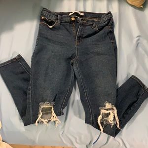 High rise ankle skinny jeans